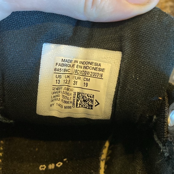 Converse All Star Kids Sneakers Grey Size 13 - Picture 8 of 10